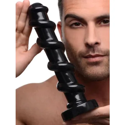 Mighty Screw 9 5 Inches Dildo Black