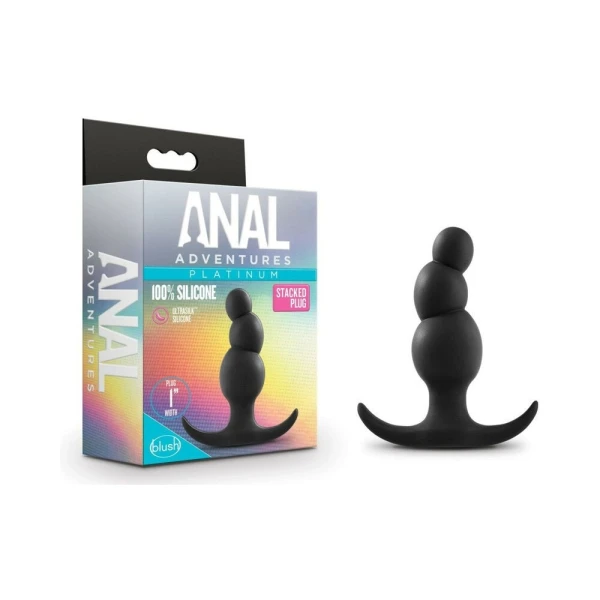 Anal Adventure Platinum Stacked Plug Black — image 15 of 15