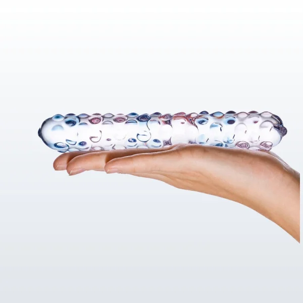 Gläs Purple Rose Nubby Glass Dildo