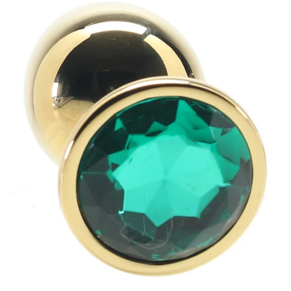 Ouch! Green Round Gem Gold Plug