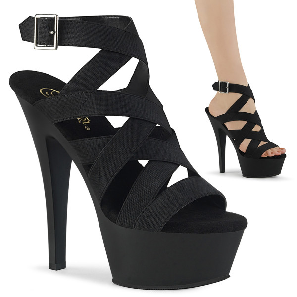 6 inches Heel, 1 3/4 inches PF Criss Cross Sandal
