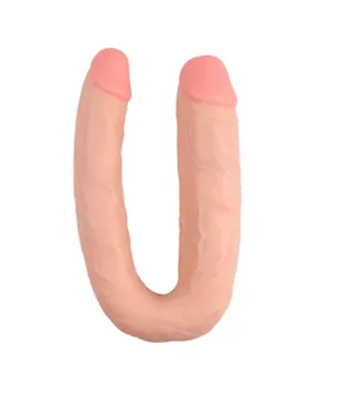 Her Double Penetration Dildo - 17.7 Inch - Flesh - 17.7 Inch — image 3 of 4