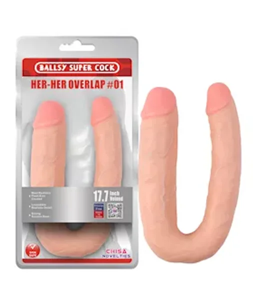 Her Double Penetration Dildo - 17.7 Inch - Flesh - 17.7 Inch — image 4 of 4
