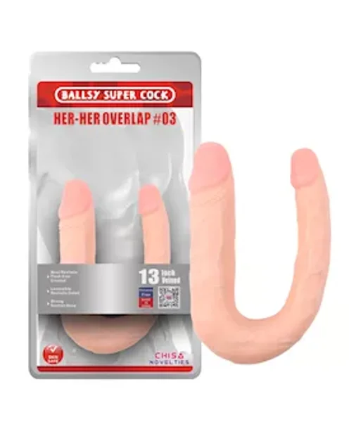 Her Double Penetration Dildo - 13 Inch - Flesh - 13 Inch — image 4 of 4