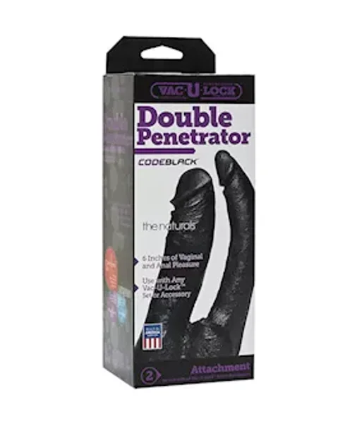Vac-u-lock Codeblack - 6 Inch Double Penetrator - Black - 6 Inch — image 4 of 4