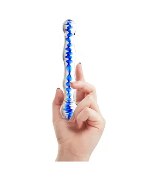 Lucent Spectre Glass Massager - Blue - 7 Inch