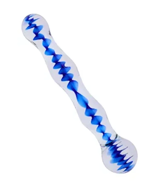 Lucent Spectre Glass Massager - Blue - 7 Inch