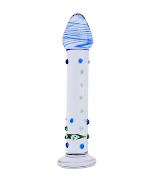 Lucent Hydra Glass Massager - Blue - 7 Inch