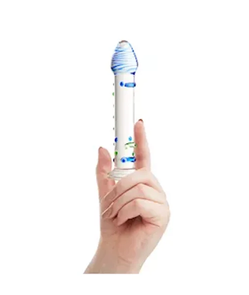 Lucent Hydra Glass Massager - Blue - 7 Inch