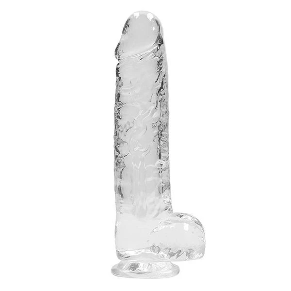 RealRock 9-inch Crystal Clear Dildo with Balls