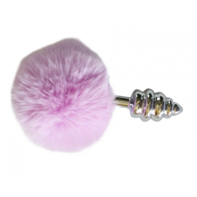 Ripple Metal Bunny Tail Butt Plug