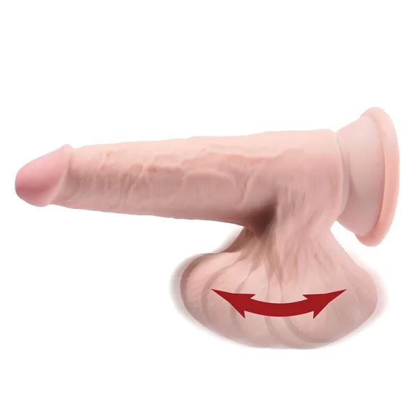 King Cock Plus 8" Triple Density Cock With Swinging Balls & Suction Cup Base - Vanilla