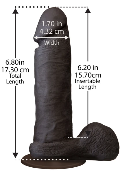 Doc Johnson The Realistic Cock UR3 6" - Vac-U-Lock Compatible Suction Cup - Caramel