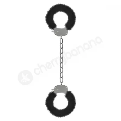 Ouch Black Pleasure Furry Legcuffs