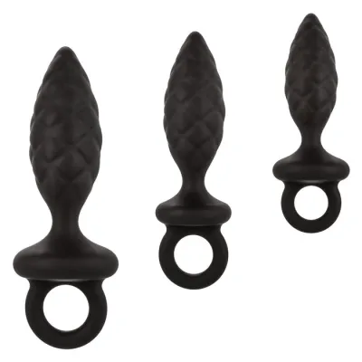 Silicone Anal Training Kit Set of 3 Textured Butt Plugs