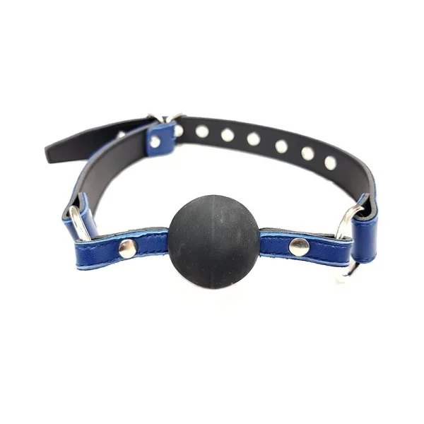 Ball Gag - Blue With Black Rubber Ball
