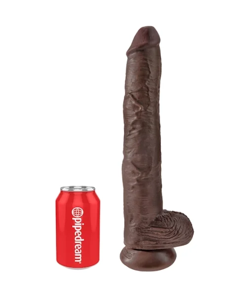 King Cock Suction Cup Dildo - Brown - 14 Inch