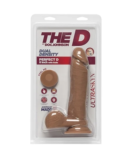 The D - Perfect D - ULTRASKYN 8" with Balls - Caramel