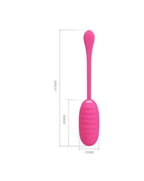 Kirk Liquid Silicone Remote Egg Vibrator - 7.7 Inch - Hot Pink - 7.7 Inch