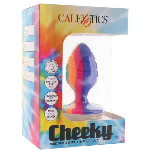 Cheeky Medium Swirl Tie Dye Butt Plug