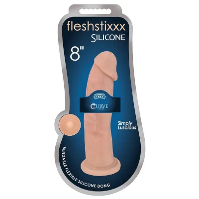 8 Inch Fleshstixxx Silicone Dildo W o Balls Vanilla