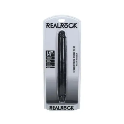 Couples Dildos Realrock 14 In Thick Double ended Dong Black