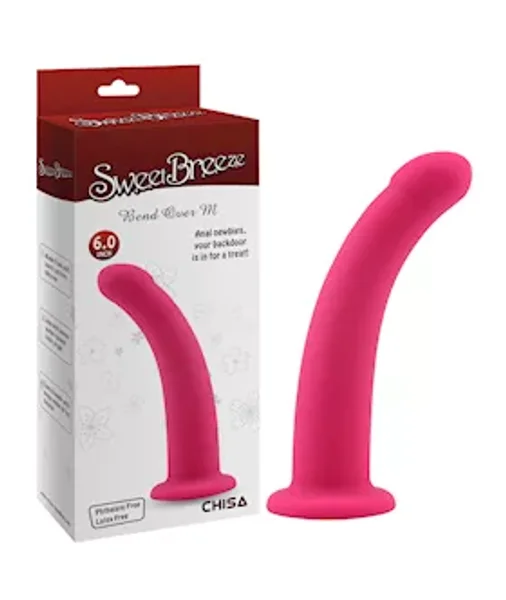 Bend Over M Harnessable Dildo - Pink - 6 Inch — image 4 of 4