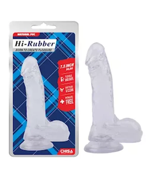 Hi-rubber Jelly Suction Cup Dildo - Clear - 7.5 Inch — image 5 of 6
