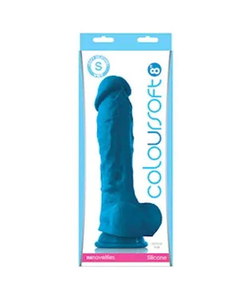 Coloursoft 8" Soft Dildo- Blue - Blue - 8 Inch — image 4 of 4