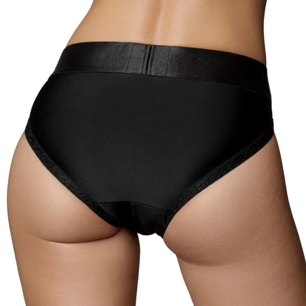 Ouch! Black Vibrating Strap-on Hipster