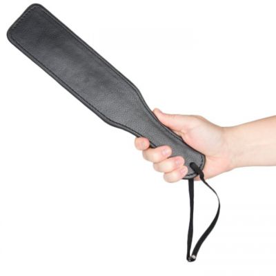 Bondara Black Faux Leather Red Suede Paddle 11 75 Inch