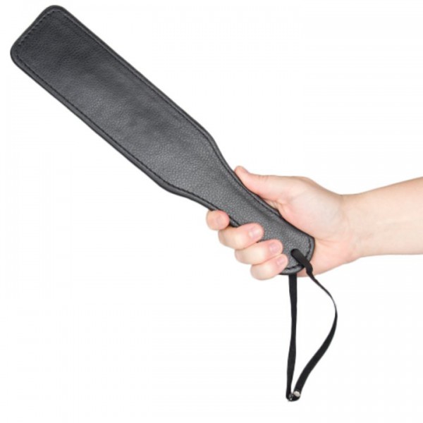 Bondara Black Faux Leather Red Suede Paddle – 11.75 Inch