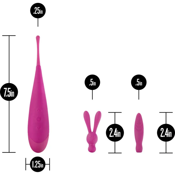 Blush Noje Quiver Pinpoint Vibrator with 2 Attachments