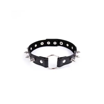 Spiked O ring Collar Black