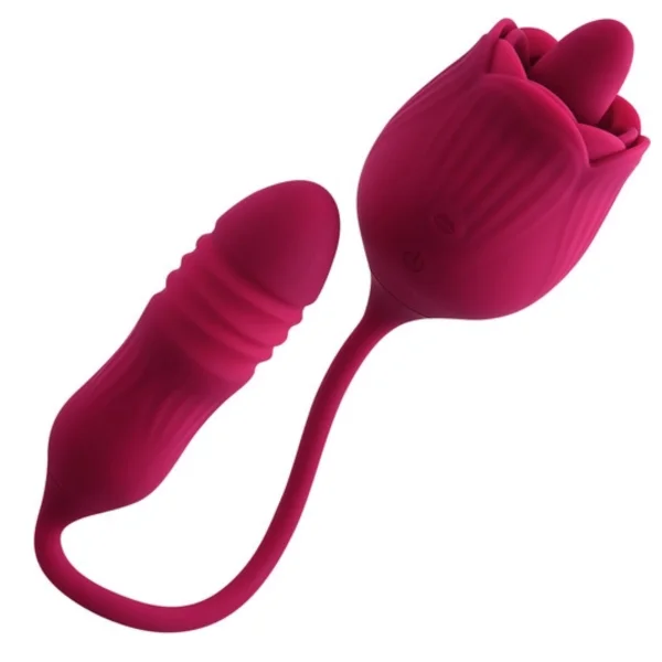 Wild Rose Rechargeable Silicone Dual Clitoral Stimulator By Evolved Novelties - Red