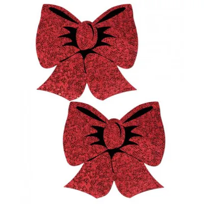 Pastease Hologram Bows Red Pasties