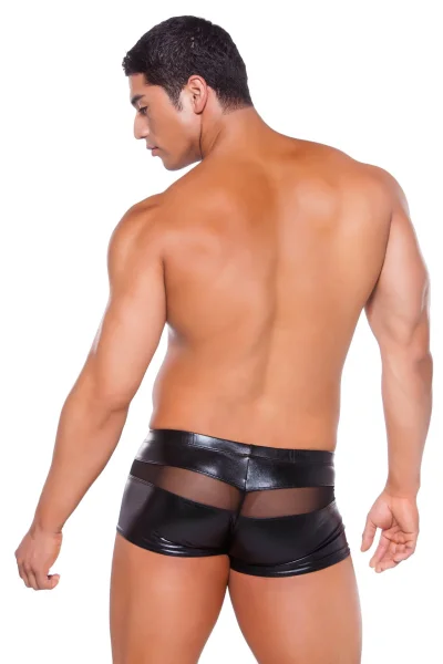 Wet Look Peek a Boo Shorts — image 4 of 4
