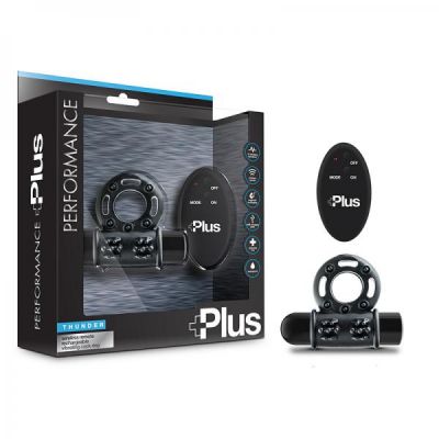 Performance Plus Thunder Wireless Remote Rechargeable Vibrating Cock Ring Black