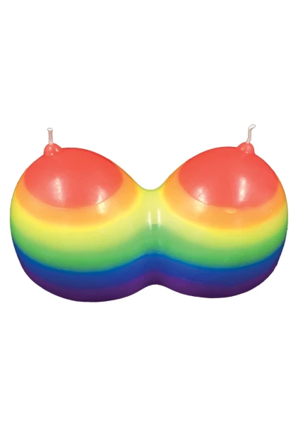 Jumbo Boobie Rainbow Candle