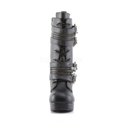 GOTHIKA 100 3 3 4 Heel P F Steampunk Black Pu Calf BT W Gear Buckles