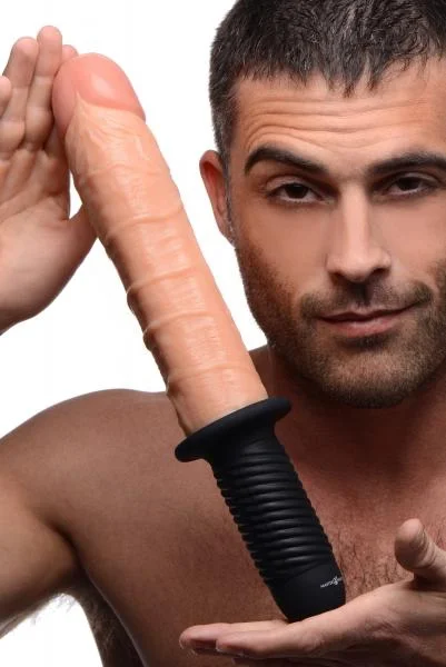 Onslaught 13X XL Vibrating Dildo Thruster Beige — image 5 of 8