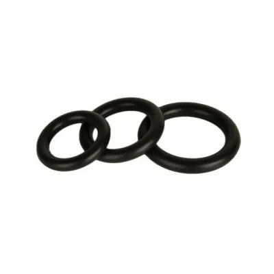 Silicone Stretchy Donut Cock Rings Black 3 Pack
