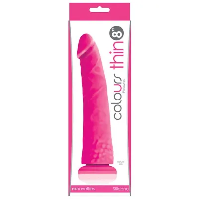 Colours Pleasures Thin Dildo Pink 8 Inch