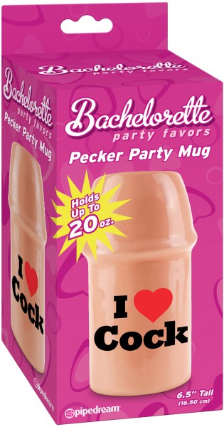 Bachelorette Party Favors Pecker Party Mug - I LOVE COCK