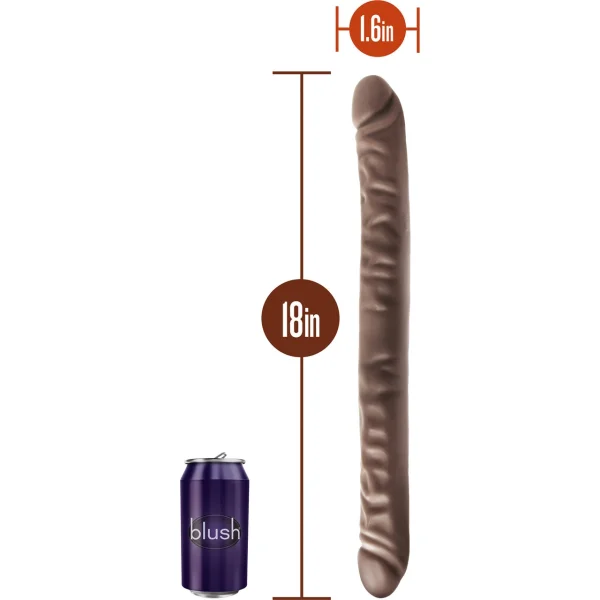 Dr. Skin 18 Inch Double Dildo by Blush - Chocolate