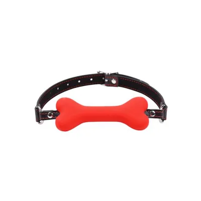 Woof Woof Bone Gag Red