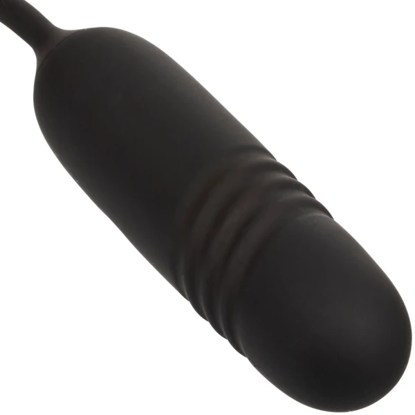 French Kiss Elite Romeo Thrusting Bullet Vibe & Flickering Tongue Clitoral Stimulator By CalExotics - Black