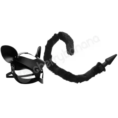 Tailz Cat Tail Anal Plug Mask With Ears Set