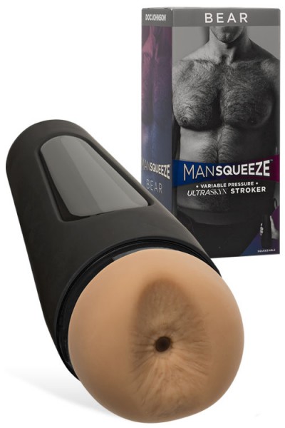 Doc Johnson Squeezable Realistic 8" Masturbator - Bear
