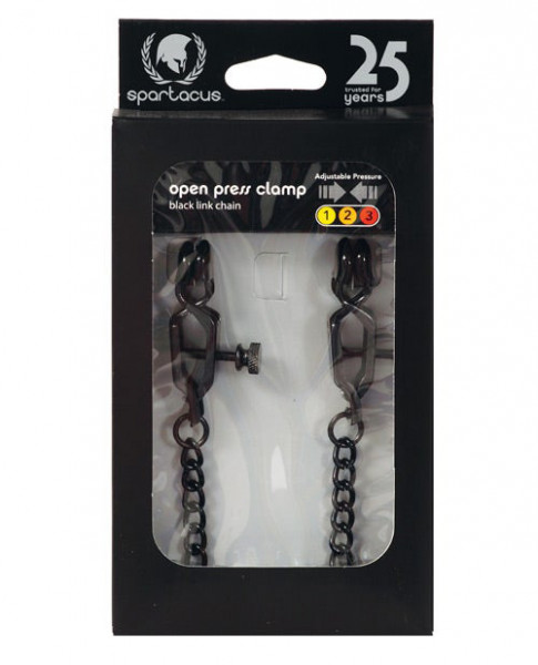 Spartacus Adjustable Alligator Nipple Clamps w/ Black Chain
